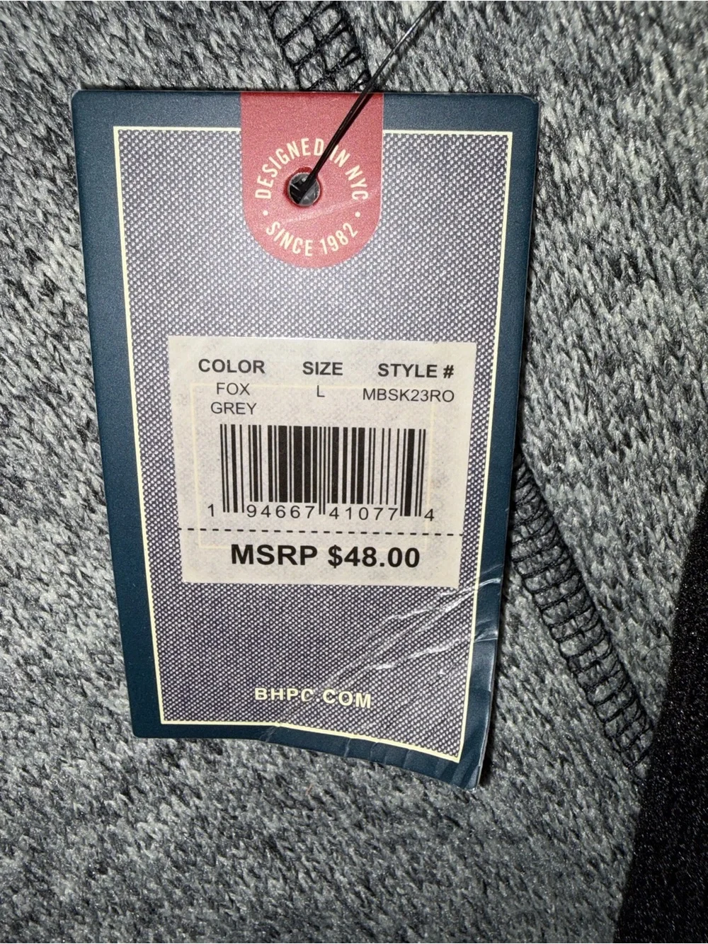 Beverly Hills Polo Club Men’s Large Quarter Zip Pullover Gray Black NWT
